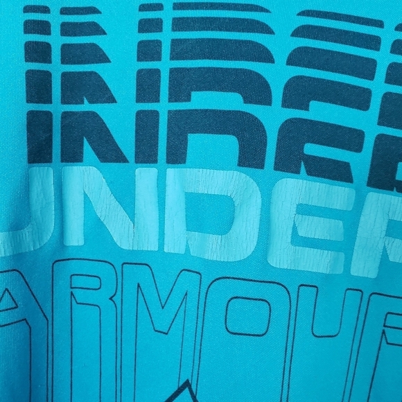 Under Armour Youth XL YXL Blue Short Sleeve Athletic Tee Shirt - Picture 3 of 6